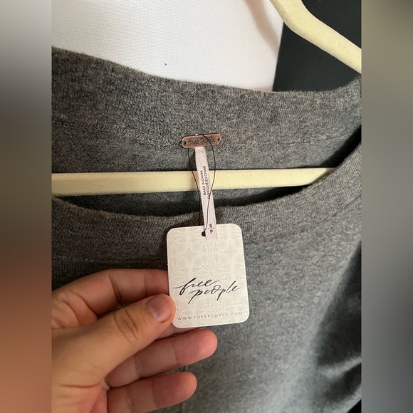 NWT FREE PEOPLE Jamie Pullover Sweater In Dark Heather Gray MSRP $148 Size S - Picture 9 of 11